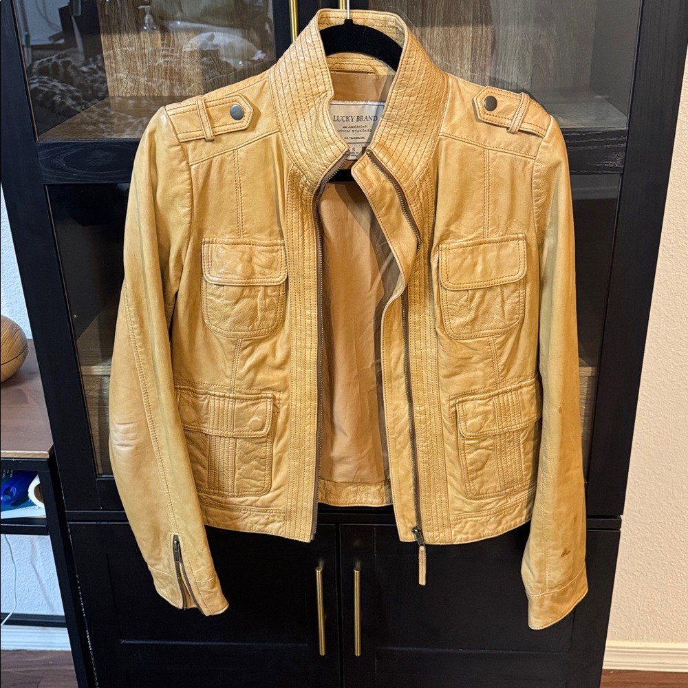 Lucky Brand Tan and Yellow Jacket